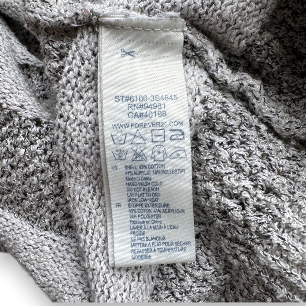 I LOVE H81 FOREVER 21 gray open knit sweater lightweight striped pullover - Picture 6 of 9